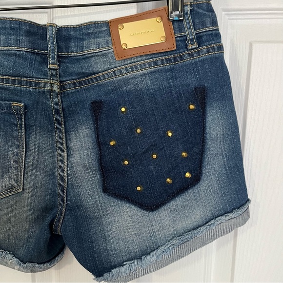 LADY DUTCH GOLD STUDDED JEAN SHORTS - Picture 8 of 11
